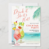 Tropical Drinks Summer Cocktail Party Einladung (Vorderseite)