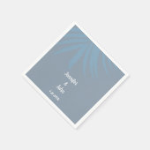 Tropical Dusty Blue Palm Leaf Beach Wedding Serviette (Ecke)
