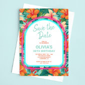 Tropical Electric Neon Adult Geburtstag Einladung