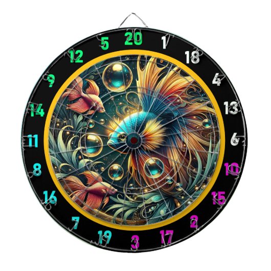Tropical Elegance Betta Dartboard Design Dartscheibe (vorne)