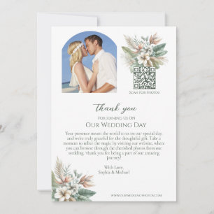 Tropical Elegance-Foto Hochzeit Vielen Dank Einladung