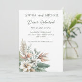 Tropical Elegance Hochzeit Dinner Probe Einladung (Stehend Vorderseite)