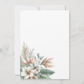 Tropical Elegance Hochzeit Dinner Probe Einladung (Rückseite)