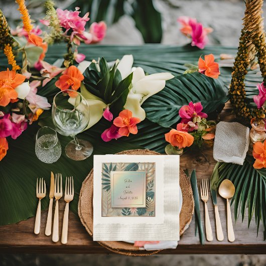 Tropical Elegance Minimalistisches Abendessen Serviette