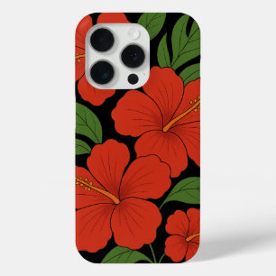 Tropical Elegance Roter Hibiskus auf Schwarz Case-Mate iPhone Hülle