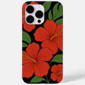 Tropical Elegance Roter Hibiskus auf Schwarz Case-Mate iPhone Hülle (Rückseite)