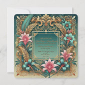 Tropical Elegance Square Rahmen Hochzeit Einladung (Vorderseite)