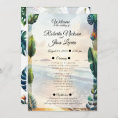 Tropical Elegance Wedding Einladung (Vorne/Hinten)