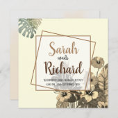Tropical Elegance Wedding Einladung (Vorne/Hinten)