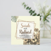 Tropical Elegance Wedding Einladung (Stehend Vorderseite)