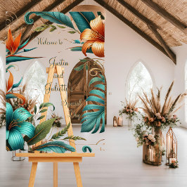 Tropical Elegance Wedding Welcome Sign Acrylschild