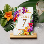 Tropical Elegant Floral Wedding Tischnummer