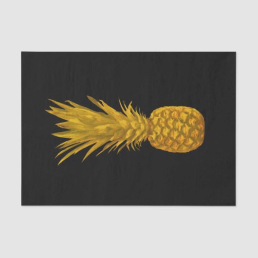Tropical Elegant Gold Ananas Seidenpapier (Vorderseite)