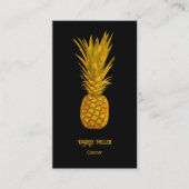 Tropical Elegant Gold Ananas Visitenkarte (Vorderseite)