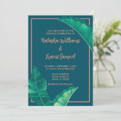 Tropical Elegant Palm Blätter Einladung (Stehend Vorderseite)