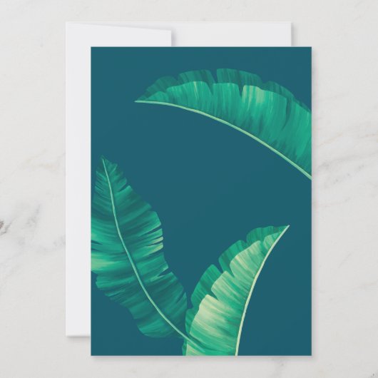 Tropical Elegant Palm Blätter Einladung (Rückseite)