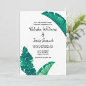 Tropical Elegant Palm Blätter Einladung (Stehend Vorderseite)