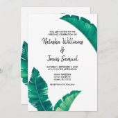 Tropical Elegant Palm Blätter Einladung (Vorne/Hinten)
