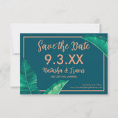 Tropical Elegant Palm Blätter Save The Date (Vorderseite)