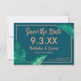 Tropical Elegant Palm Blätter Save The Date