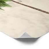 Tropical Elegant Palm Tree Champagne Marmor Poster (Ecke)