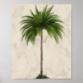 Tropical Elegant Palm Tree Champagne Marmor Poster (Vorne)