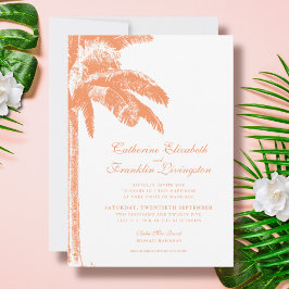 Tropical Elegant Palm Tree Wedding Einladung