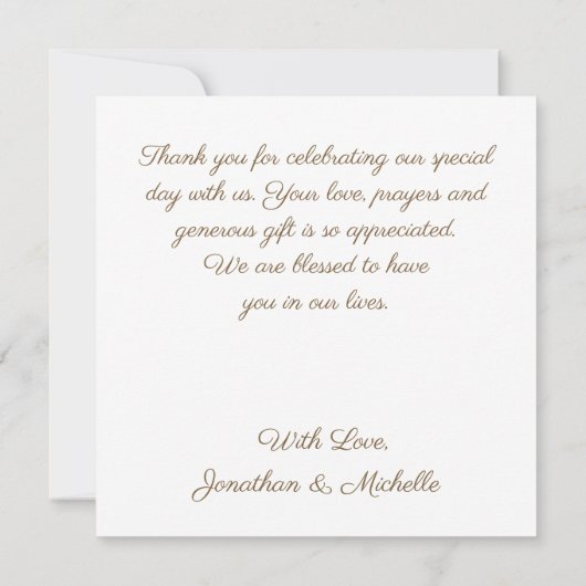 Tropical Elegant Watercolor Palms Thank You Card (Rückseite)