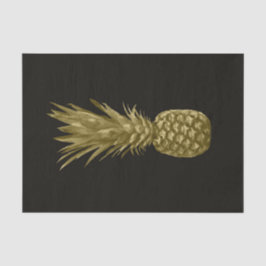 Tropical Elegante Black Gold Ananas Seidenpapier