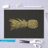 Tropical Elegante Black Gold Ananas Seidenpapier (Handwerk)