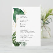 Tropical Elegante Pflanze Trending Wedding Einladung (Stehend Vorderseite)