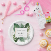 Tropical Elegante Pflanze Trending Wedding Geschen Pappteller (Party)