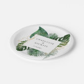 Tropical Elegante Pflanze Trending Wedding Geschen Pappteller (Schrägansicht)