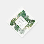 Tropical Elegante Pflanze Trending Wedding Serviette (Ecke)