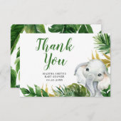 Tropical Elephant Boy Baby Dusche Danke Karte (Vorne/Hinten)