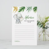 Tropical Elephant Boy Baby Shower Addon Card (Stehend Vorderseite)