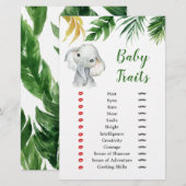 Tropical Elephant Boy Baby Shower Baby Tracks Spie (Vorne/Hinten)