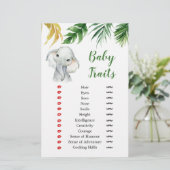 Tropical Elephant Boy Baby Shower Baby Tracks Spie (Stehend Vorderseite)