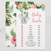 Tropical Elephant Girl Baby Shower Baby Tracks (Vorne/Hinten)