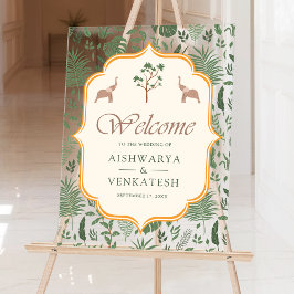 Tropical Elephant Indian Wedding Welcome Acrylschild