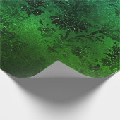 Tropical Emerald Black Floral Metallic Glam Sprark Geschenkpapier (Ecke)