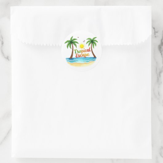 Tropical Escape Palm Beach Sticker (Tasche)