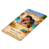 Tropical Eternity Photo Save Date Wedding Magnet (Linke Seite)
