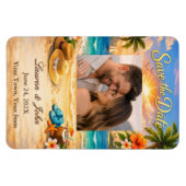 Tropical Eternity Photo Save Date Wedding Magnet (Horizontal)