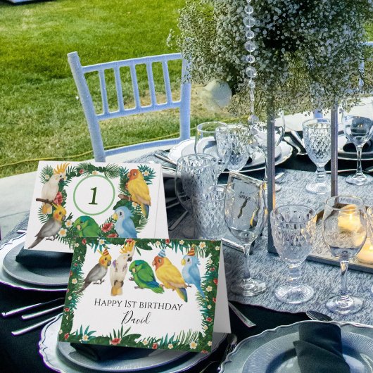 Tropical Exotic Baby liebevolle Papageien glücklic Karte