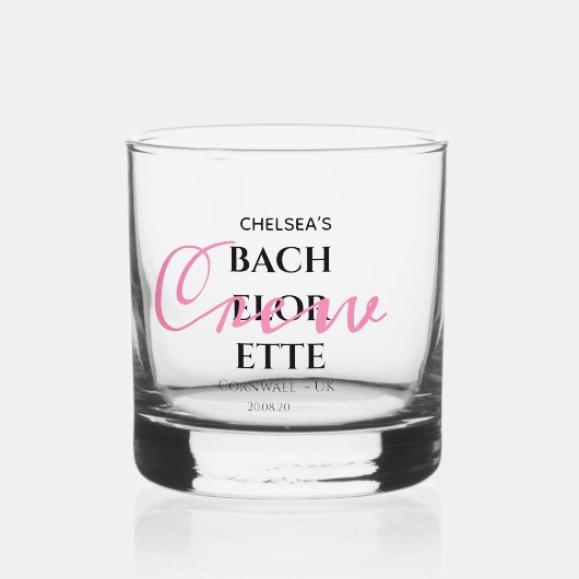 Tropical Exotic Palm Bachelorette Crew Party Whiskyglas (Vorderseite)