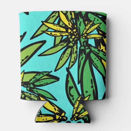 Tropical Exotic Stilvolle Pflanze Muster Dosenkühler (Rückseite)