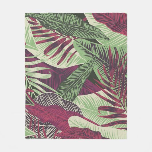 Tropical Exotic: Trendy Green Seamless Fleecedecke (Vorderseite)
