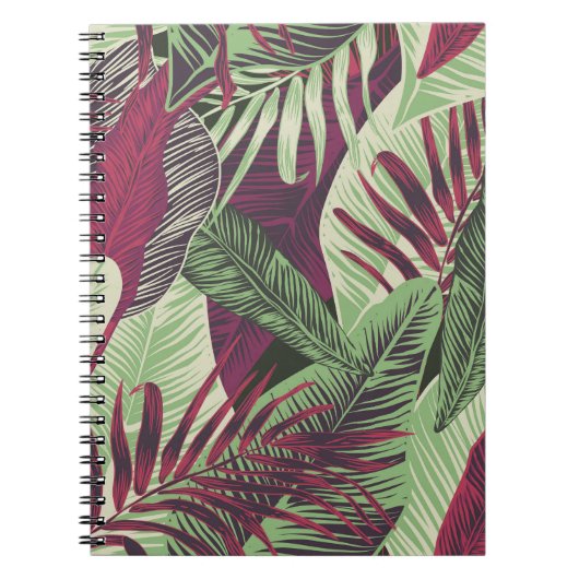 Tropical Exotic: Trendy Green Seamless Notizblock (Vorderseite)