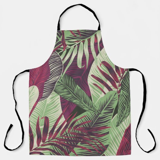 Tropical Exotic: Trendy Green Seamless Schürze (Vorderseite)